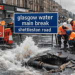 Glasgow water main break shettleston road