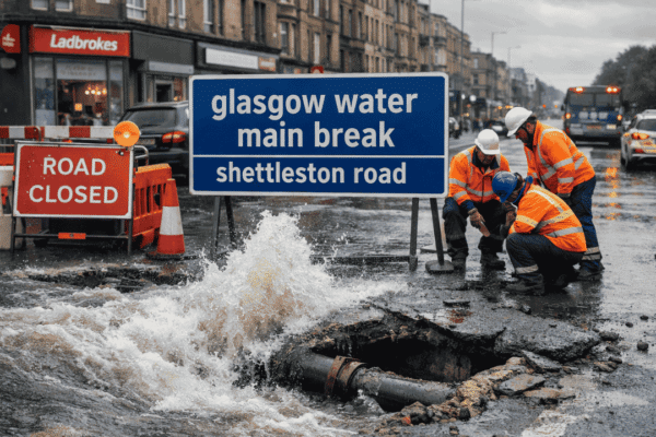 Glasgow water main break shettleston road