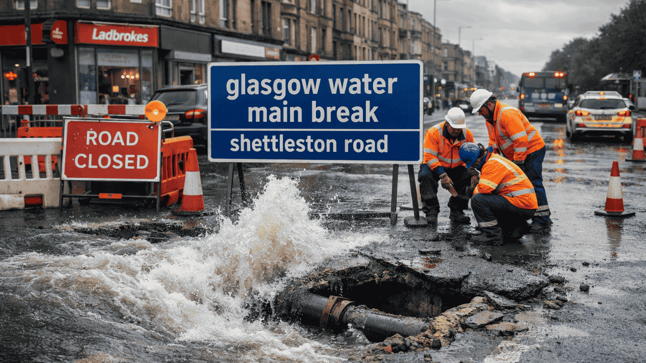 Glasgow water main break shettleston road
